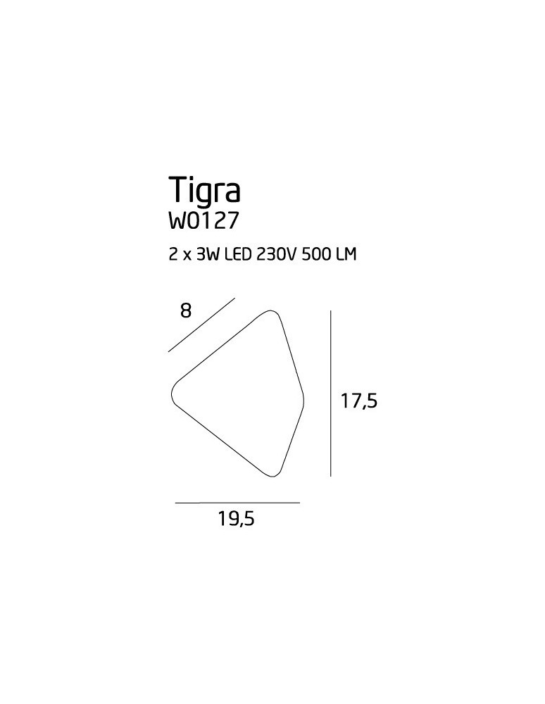 Kinkiety nowoczesne - Maxlight TIGRA II W0127 Kinkiet - produkt kolory-swiatla.pl 3