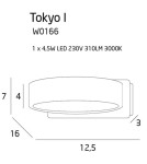 Kinkiety nowoczesne - Maxlight Kinkiet Tokyo I Biały W0166 - produkt 5