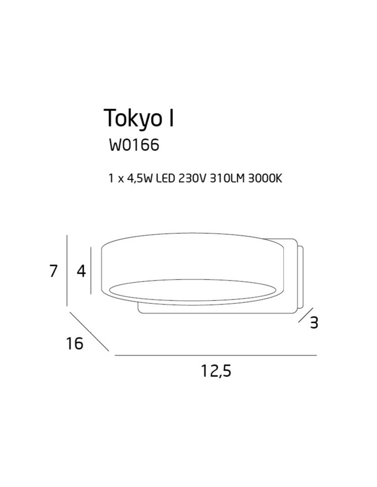 Maxlight Kinkiet Tokyo I Biały W0166