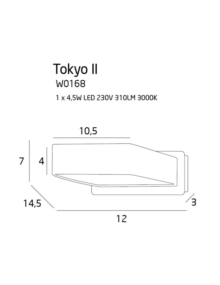 Kinkiety nowoczesne - Maxlight Kinkiet Tokyo II Biały W0168 - product kolory-swiatla.pl 4