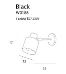 Kinkiety retro - Maxlight Kinkiet Black W0188 - product 3