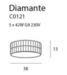 Lampy sufitowe z kryształami - Maxlight Plafon Diamante Mały 38 cm C0121 - product 4