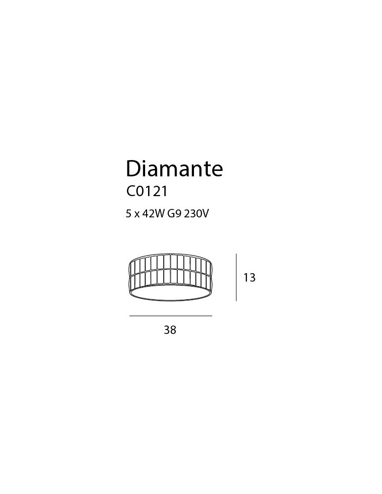 Maxlight Plafon Diamante Mały 38 cm C0121