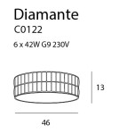 Lampy sufitowe z kryształami - Maxlight Plafon Diamante Duży 46 cm C0122 - produkt 3
