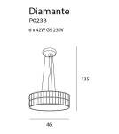 Lampy wiszące - Maxlight Lampa Wisząca Diamante Duża 46 cm P0238 - produkt 4