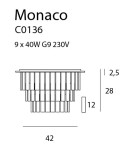 Lampy sufitowe z kryształami - Maxlight Plafon Monaco Ø 42 cm C0136 - produkt 4