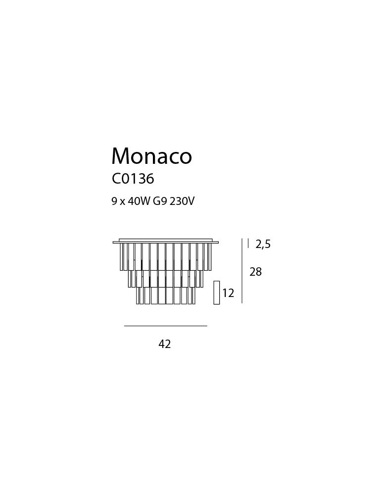 Maxlight Plafon Monaco Ø 42 cm C0136