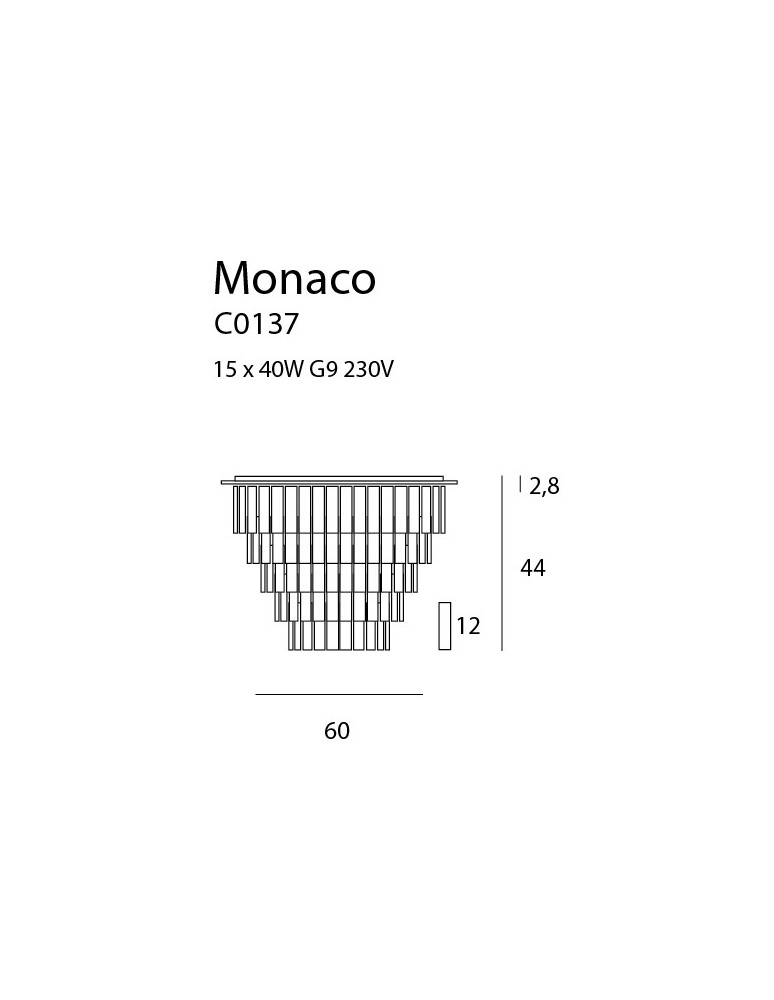 Lampy sufitowe z kryształami - Maxlight Plafon Monaco Ø 60 cm C0137 - produkt kolory-swiatla.pl 3