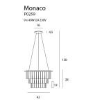 Żyrandole glamour - Maxlight Lampa Wisząca Monaco Ø 42 cm P0259 - produkt 3