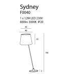 Lampy podłogowe LED - Maxlight Sydney Podłogowa 1x12W LED 800lm 3000K F0040 - produkt 4
