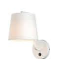 Kinkiety z abażurem - Maxlight Kinkiet Chicago Biały + Biały Abażur W0193 - produkt 1
