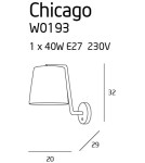 Kinkiety z abażurem - Maxlight Kinkiet Chicago Biały + Biały Abażur W0193 - produkt 3