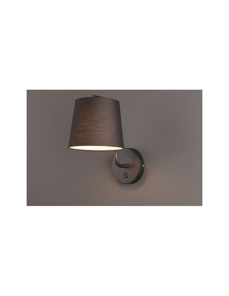 Maxlight Kinkiet Chicago Czarny + Czarny Abażur W0194
