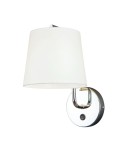 Kinkiety z abażurem - Maxlight Kinkiet Chicago Chrom + Biały Abażur W0195 - produkt 1