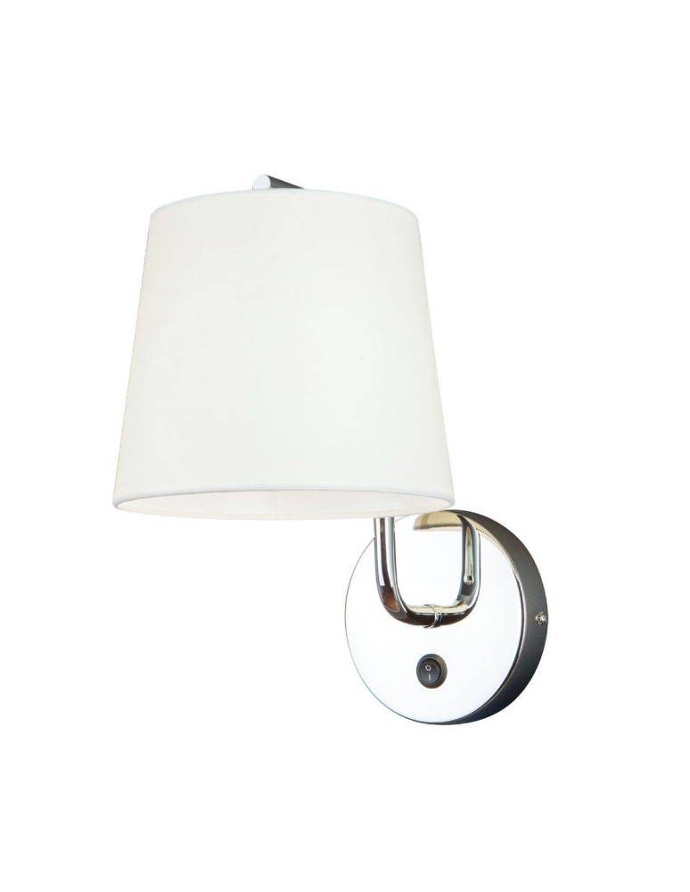 Maxlight Kinkiet Chicago Chrom + Biały Abażur W0195