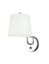 Maxlight Kinkiet Chicago Chrom + Biały Abażur W0195