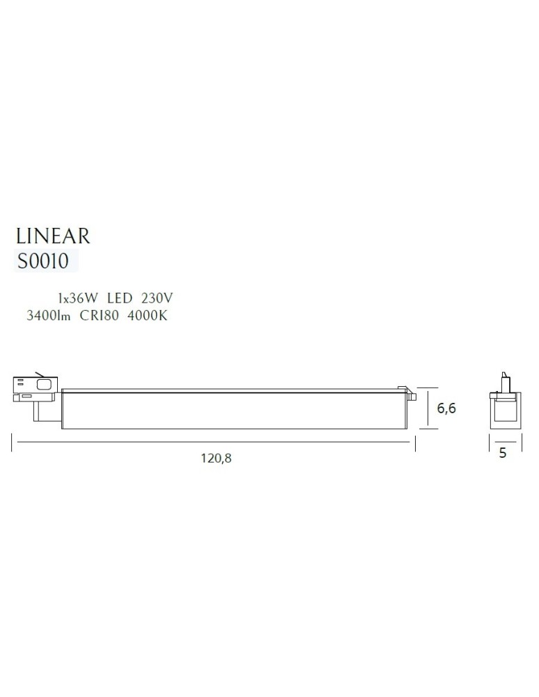 Maxlight Lampa Do Szynoprzewodu Linear Track White 36W 4000K S0010
