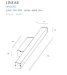 Kinkiety łazienkowe - Maxlight Kinkiet Linear IP44 White 36W 4000K Ściemnialny W0265 - product 2
