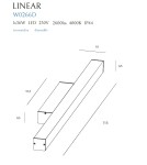 Kinkiety łazienkowe - Maxlight Kinkiet Linear IP44 Black 36W 4000K Ściemnialny W0266 - product 2