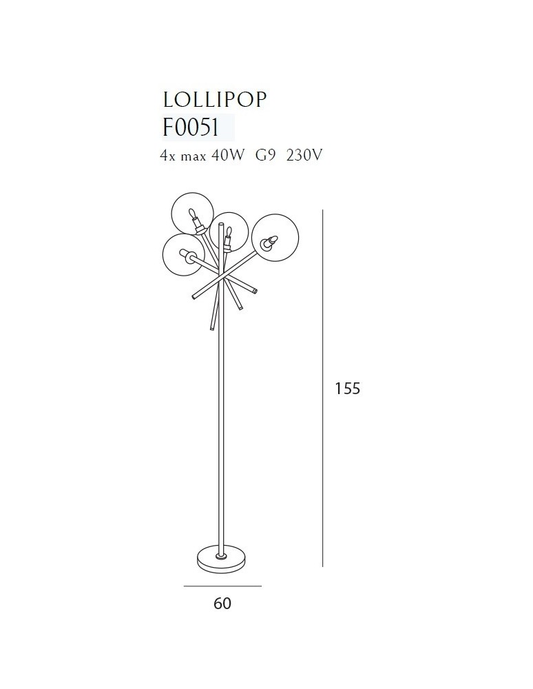 Lampy podłogowe czarne - Maxlight Lampa Podłogowa Lollipop Black F0051 - produkt kolory-swiatla.pl 3