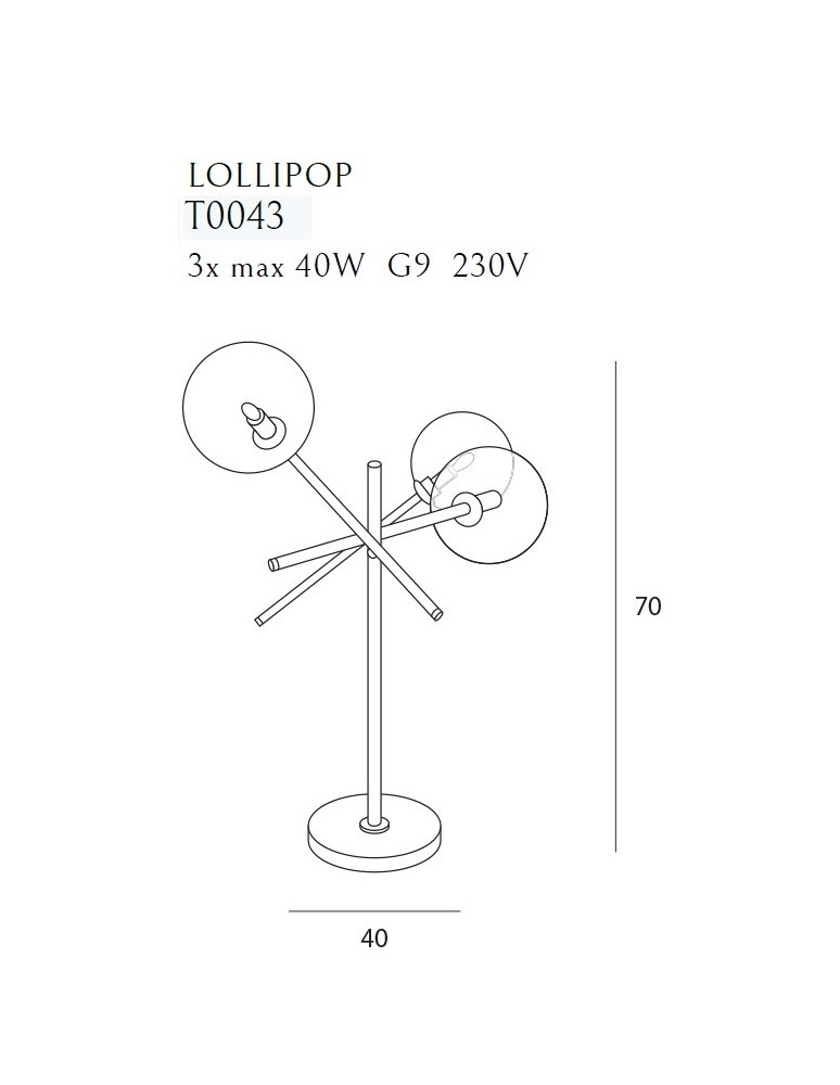Maxlight Lampa Stołowa Lollipop Black T0043
