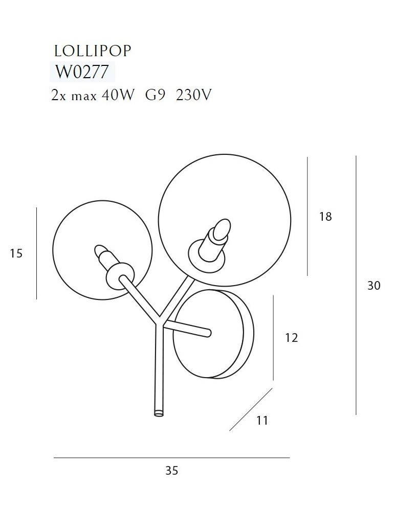 Maxlight Kinkiet Lollipop Black W0277