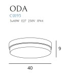Plafony hermetyczne - Maxlight Lampa Sufitowa Oda Biała C0193 - product 5