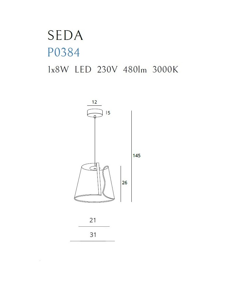 Maxlight Lampa Wisząca Seda P0384