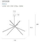 Lampy wiszące designerskie - Maxlight Lampa Wisząca Spider Black P0412 - produkt 4