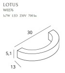 Kinkiety designerskie - Maxlight Kinkiet Lotus 7W Złoty W0276 - produkt 4