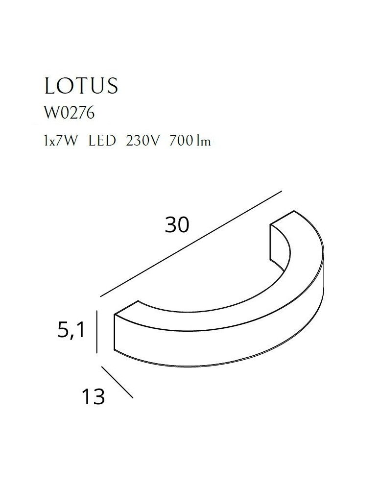Kinkiety designerskie - Maxlight Kinkiet Lotus 7W Złoty W0276 - produkt kolory-swiatla.pl 4