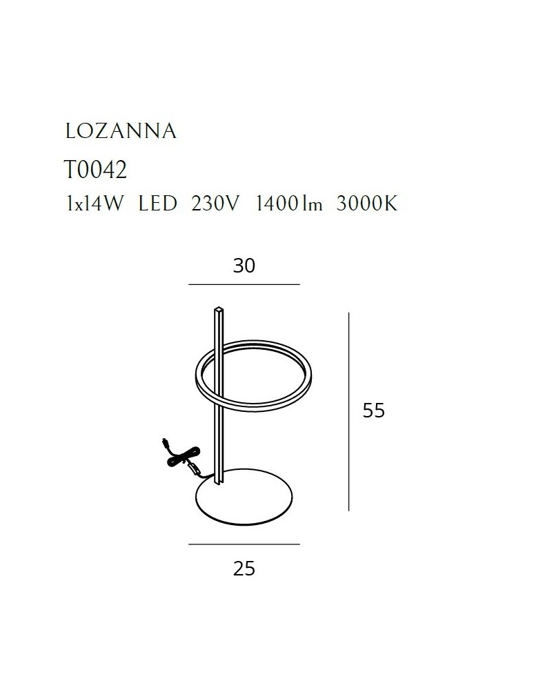 Maxlight Lampa Biurkowa Lozanna 14W Złota T0042