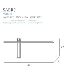 Kinkiety designerskie - Maxlight Kinkiet Sabre 61 cm Czarny IP23, Ściemnialny Z Włącznikiem Dotykowym W0281 - produkt 4