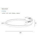 Lampy sufitowe nowoczesne - Maxlight Plafon Velvet 38W Ø 60 cm C0198 - produkt 7