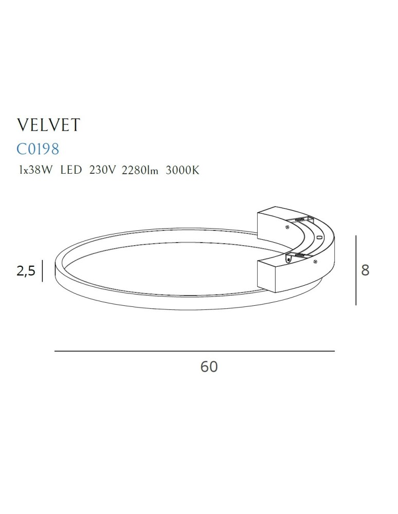 Maxlight Plafon Velvet 38W Ø 60 cm C0198