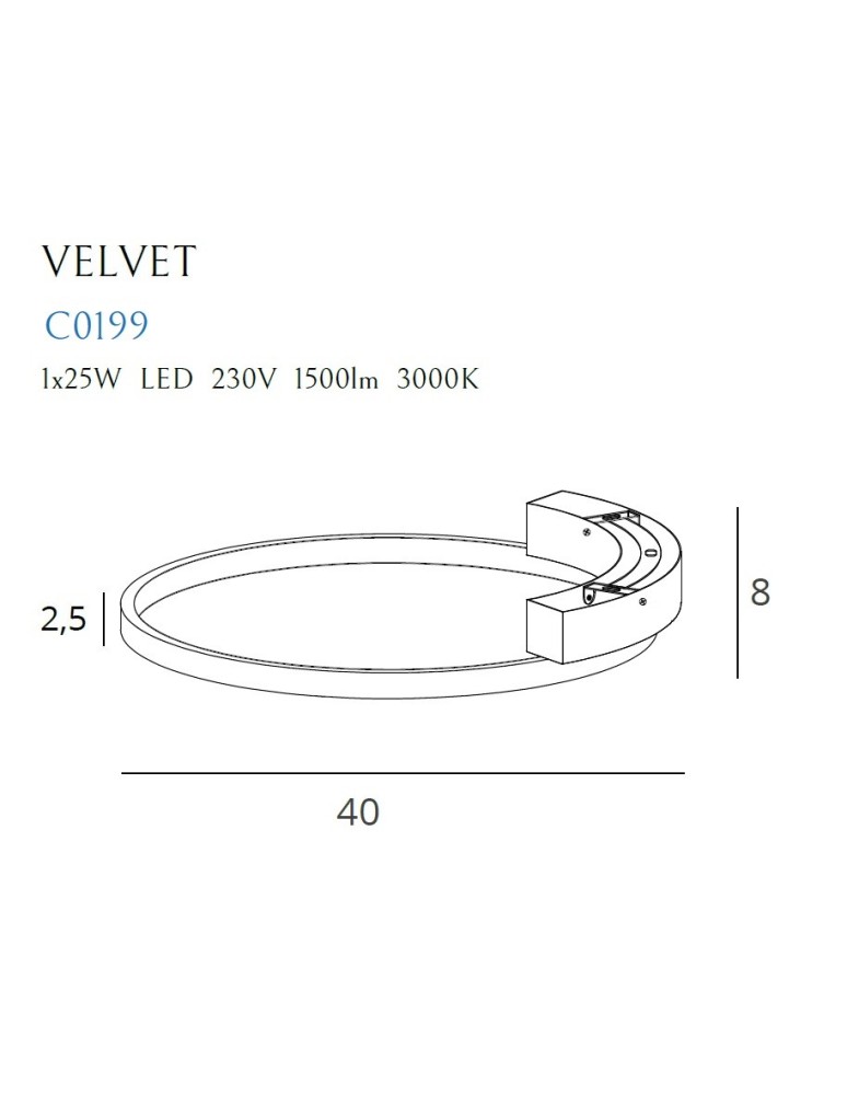 Maxlight Plafon Velvet 25W Ø 40 cm C0199