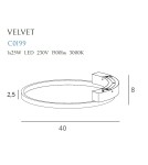 Lampy sufitowe nowoczesne - Maxlight Plafon Velvet 25W Ø 40 cm C0199 - product 6