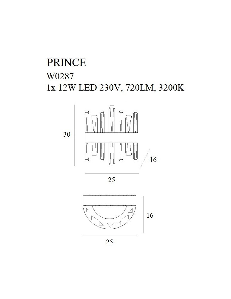 Kinkiety glamour - Maxlight Kinkiet Prince W0287 - product kolory-swiatla.pl 3