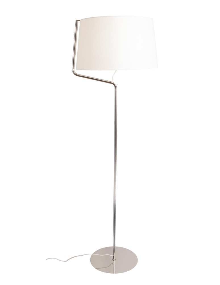 Lampy podłogowe z abażurem - Maxlight Lampa Podłogowa Chicago Chrom + Biały Abażur F0037 - produkt kolory-swiatla.pl 1