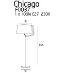 Lampy podłogowe z abażurem - Maxlight Lampa Podłogowa Chicago Chrom + Biały Abażur F0037 - produkt 3