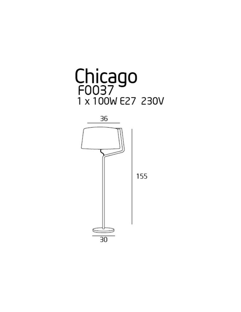 Lampy podłogowe z abażurem - Maxlight Lampa Podłogowa Chicago Chrom + Biały Abażur F0037 - produkt kolory-swiatla.pl 3