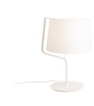 Lampy stołowe z abażurem - Maxlight Lampa Stołowa Chicago Biała + Biały Abażur T0028 - produkt 1