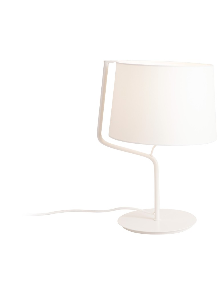 Lampy stołowe z abażurem - Maxlight Lampa Stołowa Chicago Biała + Biały Abażur T0028 - produkt kolory-swiatla.pl 1