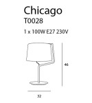 Lampy stołowe z abażurem - Maxlight Lampa Stołowa Chicago Biała + Biały Abażur T0028 - produkt 3