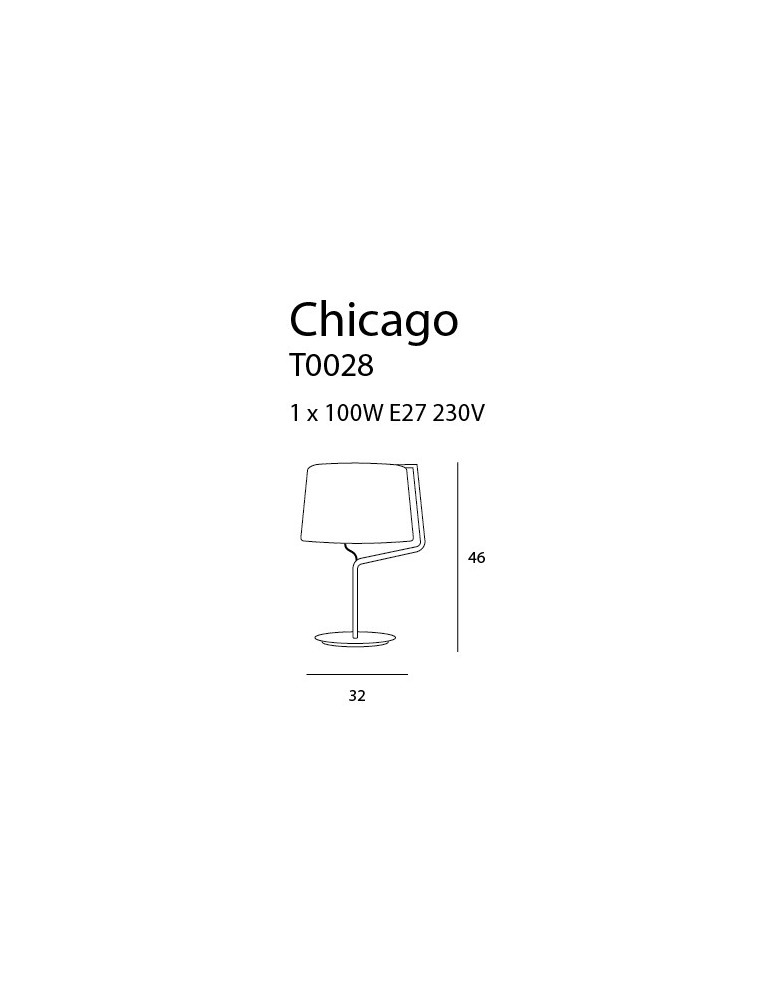 Maxlight Lampa Stołowa Chicago Biała + Biały Abażur T0028