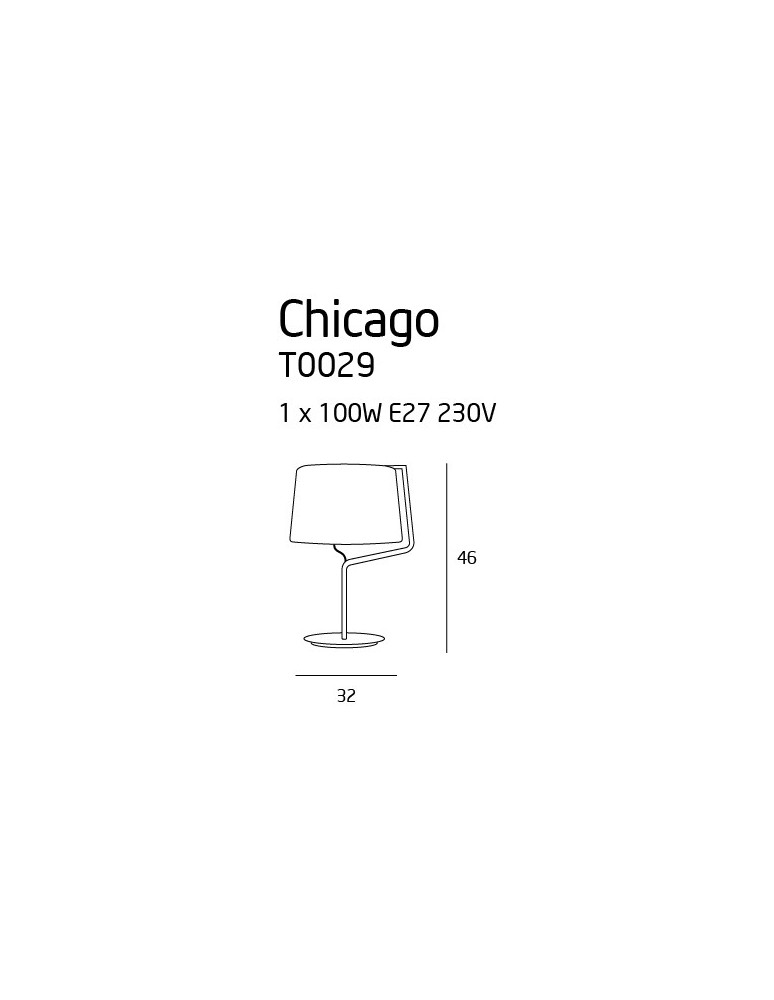 Maxlight Lampa Stołowa Chicago Czarna + Czarny Abażur T0029