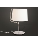 Lampy stołowe z abażurem - Maxlight Lampa Stołowa Chicago Chrom + Biały Abażur T0030 - produkt 2