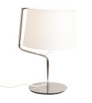 Lampy stołowe z abażurem - Maxlight Lampa Stołowa Chicago Chrom + Biały Abażur T0030 - produkt 1