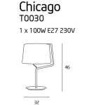 Lampy stołowe z abażurem - Maxlight Lampa Stołowa Chicago Chrom + Biały Abażur T0030 - produkt 3
