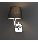 Kinkiety z abażurem - Maxlight Kinkiet Denver Chrom + Czarny Abażur W0190 - product 1